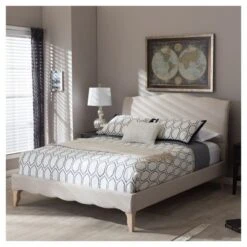 Fannie French Classic Modern Style Linen Fabric Platform Bed - Full - Baxton Studio -Outlet Baxton Studio Store GUEST 14fbabb7 854e 43aa 9e8a 5988aa561ce5