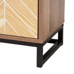 Josephine Two-Tone Wood And Metal 2 Door Storage Cabinet Walnut Brown/White/Black - Baxton Studio -Outlet Baxton Studio Store GUEST 1546e43a 4086 43bc 8d0a eac776347ce4