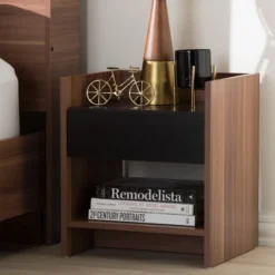 Vanda Modern And Contemporary Two - Tone Wood 1 - Drawer Nightstand - Brown - Baxton Studio 9 Vanda Modern And Contemporary Two - Tone Wood 1 - Drawer Nightstand - Brown - Baxton Studio -Outlet Baxton Studio Store GUEST 15853216 1c57 43b9 bc4b 332a1b7a62c3