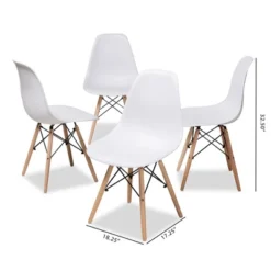 Set Of 4 Sydnea Mid Century Modern Acrylic Wood Finished Dining Chairs White - Baxton Studio -Outlet Baxton Studio Store GUEST 159bae2e 23e2 4f81 a23d fbc8d6034c10