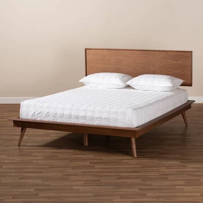 King Karine Finished Wood Platform Bed Brown - Baxton Studio 3 King Karine Finished Wood Platform Bed Brown - Baxton Studio - Image 3