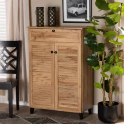 Coolidge Wood 5 Shelf Storage Cabinet Oak Brown - Baxton Studio -Outlet Baxton Studio Store GUEST 163a2b5c daeb 4461 9dbb 4218e61d2ca1