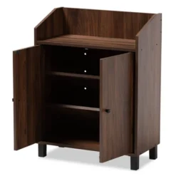 Rossin Walnut Finished 2 Door Wood Entryway Shoe Storage Cabinet With Open Shelf Brown - Baxton Studio -Outlet Baxton Studio Store GUEST 16a0cc01 2a7f 421c a7d9 1dedb91192fc