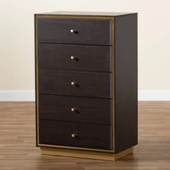 Cormac Wood And Metal 5 Drawer Storage Chest - Baxton Studio -Outlet Baxton Studio Store GUEST 1711720e 6f32 4cec 9cd4 81e45344d5cb