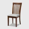 Set Of 4 Minette Fabric Upholstered Walnut Finished Dining Chairs Gray/Walnut - Baxton Studio