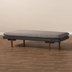 Twin Two Marit Tone Upholstered Wood Daybed Gray/Walnut - Baxton Studio -Outlet Baxton Studio Store GUEST 1799b67d 0324 4792 99ab ffc24928df20
