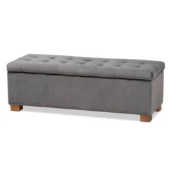 Roanoke Velvet Upholstered Grid Tufted Storage Ottoman Bench - Baxton Studio -Outlet Baxton Studio Store GUEST 18512a55 f90d 4e79 8aec 8c4568bf2d94