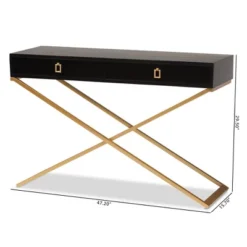 Madan Wood And Metal 2 Drawer Console Table Black/Gold - Baxton Studio -Outlet Baxton Studio Store GUEST 190b5f7a d956 42dc 8589 d49df72153d3