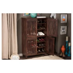 Fernanda Modern And Contemporary 4-Door Wooden Entryway Shoes Storage Tall Cabinet - Oak Brown - Baxton Studio -Outlet Baxton Studio Store GUEST 193224d0 72b9 4020 81b6 02428fded73a