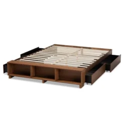 Arthur Wood Platform Bed With Built-In Shelves Ash Walnut - Baxton Studio -Outlet Baxton Studio Store GUEST 1ae53108 068d 4007 99ec 6de5b420533d