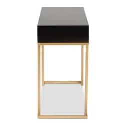 Beagan Wood And Metal 2 Drawer Console Table Black/Gold - Baxton Studio -Outlet Baxton Studio Store GUEST 1b3f0fb6 67a1 46a2 91f7 7575c67a0c27