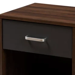 Hansel 1 Drawer And Finished Nightstand Brown/Gray - Baxton Studio -Outlet Baxton Studio Store GUEST 1b606d3d 1375 4f98 8151 d5925bea7f1f