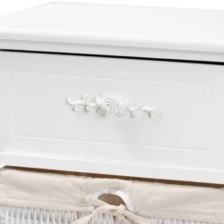 Madelia Wood 1 Drawer Storage Unit White - Baxton Studio -Outlet Baxton Studio Store GUEST 1c36512a e73a 4de0 81c0 9d806394a085