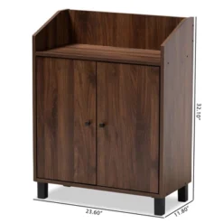 Rossin Walnut Finished 2 Door Wood Entryway Shoe Storage Cabinet With Open Shelf Brown - Baxton Studio -Outlet Baxton Studio Store GUEST 1c837b0a e058 4120 bce7 ae771fd5859a