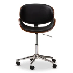Baxton Studio Ambrosio Faux Leather Upholstered Chrome Finished Metal Adjustable Office Chair Black - BaxtonStudio -Outlet Baxton Studio Store GUEST 1ca42c00 ed3c 4b03 9625 6414b87a6970