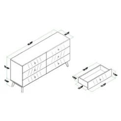 Hartman Wood 6 Drawer Dresser Walnut Brown - Baxton Studio -Outlet Baxton Studio Store GUEST 1cb322c4 284f 4d2a bae0 aeb9700200e9