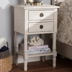 Lenore Country Cottage Farmhouse 2 Drawer Nightstand White - Baxton Studio 15 Lenore Country Cottage Farmhouse 2 Drawer Nightstand White - Baxton Studio -Outlet Baxton Studio Store GUEST 1cf17a01 102e 4f1f a7e6 3215d4554bfb