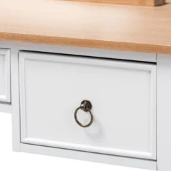 3 Drawer Sylvie Wood Vanity Table With Mirror White - Baxton Studio -Outlet Baxton Studio Store GUEST 1e0fe506 0ff7 461d 83f1 59cb4df5ee80