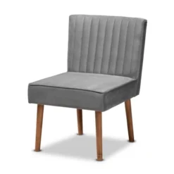 Alvis Velvet Upholstered And Wood Dining Chair - Baxton Studio -Outlet Baxton Studio Store GUEST 1e15ae06 2bd7 4474 96ca 176a4ba0b982