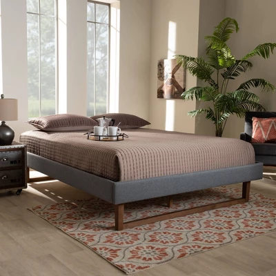 Liliya Walnut Finished Wood Platform Bed Frame - Baxton Studio 3 Liliya Walnut Finished Wood Platform Bed Frame - Baxton Studio - Image 3