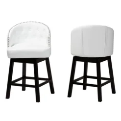 2pc Theron Faux Leather And Wood Swivel Counter Stool Set - Baxton Studio 19 2pc Theron Faux Leather And Wood Swivel Counter Stool Set - Baxton Studio -Outlet Baxton Studio Store GUEST 1f22b4f4 ca64 40bc 9833 b4de6fa95438