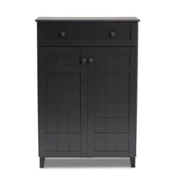 Shelf Wood Shoe Storage Cabinet With Drawer Glidden Finished Black - Baxton Studio -Outlet Baxton Studio Store GUEST 1fc6936e ab9d 449a b096 db8fb03bb2f7