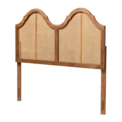 Hazel Vintage Wood And Synthetic Rattan Arched Headboard Walnut - Baxton Studio -Outlet Baxton Studio Store GUEST 201d1786 d906 499e 8ea2 991c8450b3a4