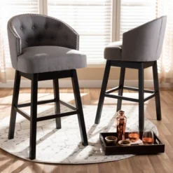 Set Of 2 Theron Swivel Barstools - Baxton Studio -Outlet Baxton Studio Store GUEST 2043ea04 c45c 4918 ae77 7e713649bbd9