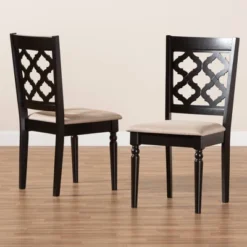 2pc Ramiro Fabric And Wood Dining Chairs Set - Baxton Studio -Outlet Baxton Studio Store GUEST 209e993f 7ca6 4752 9174 fe0acbe97ae4