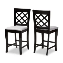 Set Of 2 Alora Upholstered Wood Counter Height Barstools - Baxton Studio -Outlet Baxton Studio Store GUEST 20e0693f 501d 49b5 b0e8 e7571d715c9f