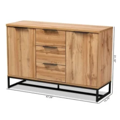 Reid Wood & Metal 3 Drawer Sideboard Buffet Oak/Black - Baxton Studio 17 Reid Wood & Metal 3 Drawer Sideboard Buffet Oak/Black - Baxton Studio -Outlet Baxton Studio Store GUEST 21b092a8 605d 4e59 b306 952bf3582431