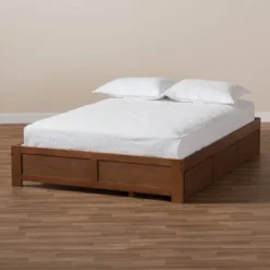 Wren 3 Drawer Storage Bed Frame Walnut - Baxton Studio -Outlet Baxton Studio Store GUEST 21c1f298 66e8 4c56 b362 875ad23874aa