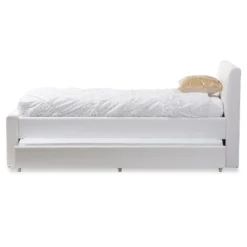 Twin Cosmo Modern And Contemporary Faux Leather Trundle Bed White - Baxton Studio -Outlet Baxton Studio Store GUEST 21e67442 45b5 4484 83f9 4be3eef6d9a3