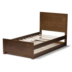 Twin Catalina Modern Classic Mission Style Finished Wood Platform Bed With Trundle - Baxton Studio -Outlet Baxton Studio Store GUEST 22389f33 eaf3 4cc9 aa57 efedd698da9d