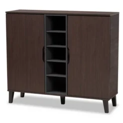 2 Door Idina Mid-Century Wood Shoe Cabinet - Baxton Studio -Outlet Baxton Studio Store GUEST 231289ac c01e 4769 b1d0 f3fe676929c3