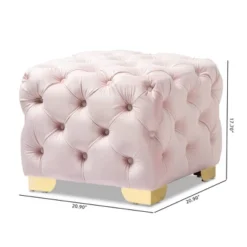 Avara Velvet Finished Button Tufted Ottoman Pink - Baxton Studio 10 Avara Velvet Finished Button Tufted Ottoman Pink - Baxton Studio -Outlet Baxton Studio Store GUEST 2439af04 5d6c 4653 97c8 0a0869702a1e