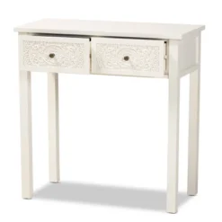 Lambert Wood 2 Drawer Console Table White - Baxton Studio -Outlet Baxton Studio Store GUEST 24ce84da b361 4f40 8bf1 41eb4a76a666