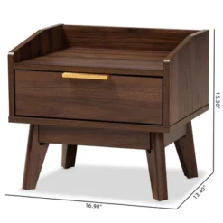 Lena Walnut Finished Wood Nightstand Brown - Baxton Studio -Outlet Baxton Studio Store GUEST 25774bd2 9769 49af 86fa e5186f8ce6cf