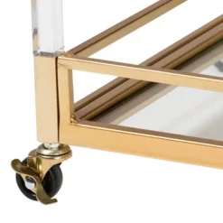Savannah Metal And Glass Wine Cart Gold/Clear - Baxton Studio -Outlet Baxton Studio Store GUEST 258654ba 7fca 4560 8efe 92bcc4743b5a