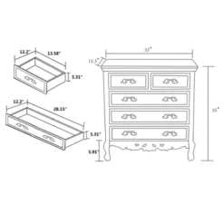 Levron Two-Tone Wood 5 Drawer Storage Cabinet Walnut Brown/White - Baxton Studio -Outlet Baxton Studio Store GUEST 25b3fe6b a106 4fc7 9ca1 b4b3edc031c7