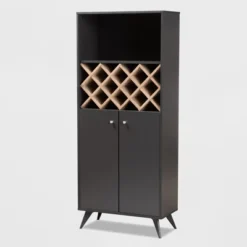 Serafino And Oak Finished Wood Wine Cabinet - Baxton Studio -Outlet Baxton Studio Store GUEST 25edd9ba f5f5 430a b1ea 0d3f19819a91