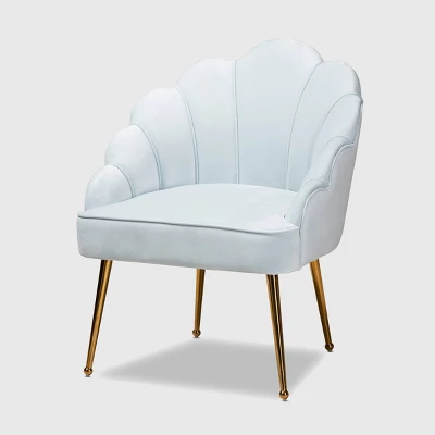 Cinzia Velvet Upholstered Seashell Shaped Accent Chair - Baxton Studio 9 Cinzia Velvet Upholstered Seashell Shaped Accent Chair - Baxton Studio - Image 9
