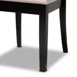 7pc Minette Fabric Upholstered Espresso Wood Dining Set Sand/Dark Brown - Baxton Studio -Outlet Baxton Studio Store GUEST 2630d8de 0c62 4344 b403 bf701b6f9416