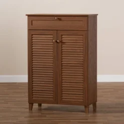 Shelf Wood Shoe Storage Cabinet With Drawer Coolidge Brown - Baxton Studio -Outlet Baxton Studio Store GUEST 2769d8ae ebcc 4abc a649 a4daa63a4974