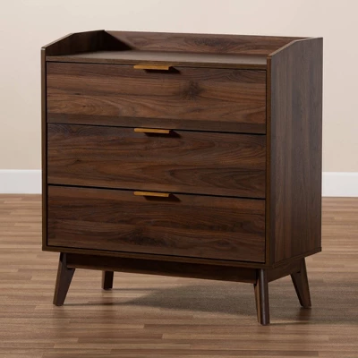 Lena Walnut Chest Brown - Baxton Studio 2 Lena Walnut Chest Brown - Baxton Studio - Image 2