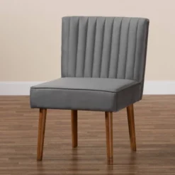 Alvis Velvet Upholstered And Wood Dining Chair - Baxton Studio -Outlet Baxton Studio Store GUEST 2874504f 44f9 4ac0 a11f 562d5fbfb92e