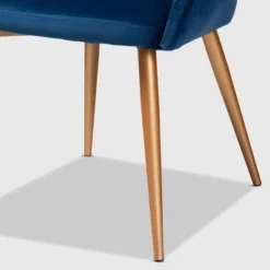 Vianne Velvet Upholstered Metal Dining Chair Navy Blue/Gold - Baxton Studio -Outlet Baxton Studio Store GUEST 2885d168 810e 4ec0 9495 fcdac0154c1a
