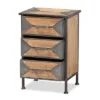 Laurel Wood 3 Drawer Nightstand Gray/Brown - Baxton Studio
