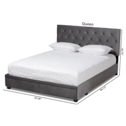 Caronia Velvet Upholstered 2 Drawer Platform Storage Bed - Baxton Studio -Outlet Baxton Studio Store GUEST 2943b29e 8bc6 4a0e bc93 4fa9fd716760