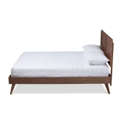 Artemis Walnut Finished Wood Platform Bed Brown - Baxton Studio